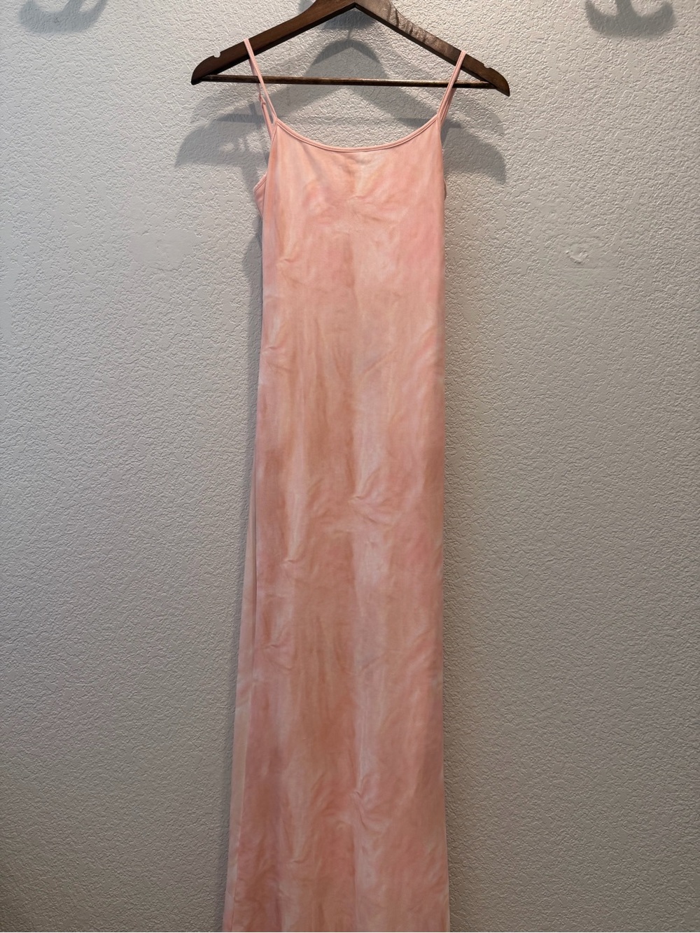 Sleeveless Blush Pink Maxi Slip Dress with Spaghetti Straps